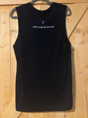 Peloton‎ NYC Graphic Muscle Tank Top Black Size M Words Print Activewear Unisex thumbnail 4