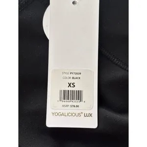 Yogalicious Lux‎ Black High Waisted Drawstring Leggings with Pockets XS NWT thumbnail 5