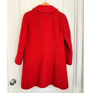 Vintage 1960's Ohrbach's Red Wool and Mohair‎ German Coat Old Money Jackie'O thumbnail 2