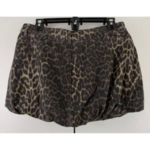 Steve Madden Simona Leopard Print Bubble Mini Skirt‎ Y2K Indie Sleaze Denim 30 thumbnail 3