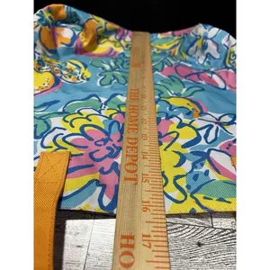 Lilly Pulitzer For Estee‎ Louder Multicolor Floral Strap Canvas Tore Beach Bag thumbnail 7