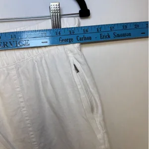 Athleta White 100% Linen Jogger Pants Small Drawstring Elastic Waist Tapered Leg thumbnail 6