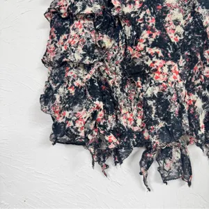 Isabel Marant Etoile Blue Pink Floral Silk Mini Skirt Womens 4 Coquette Romantic thumbnail 4