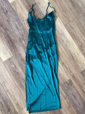 Forever 21 Teal Satin Slip Maxi Dress thumbnail 5