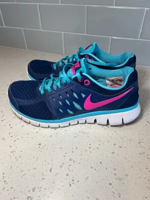 Nike Flex 2013 Run Shoes Sneaker Blue Aqua Pink Athletics Running Workout Size 8 thumbnail 5