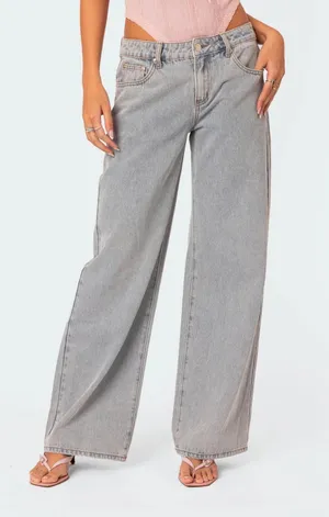 Edikted Bow Pocket Relaxed Jeans thumbnail 1