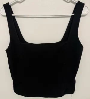 Forever 21 Black Crop Top Square Neck thumbnail 3