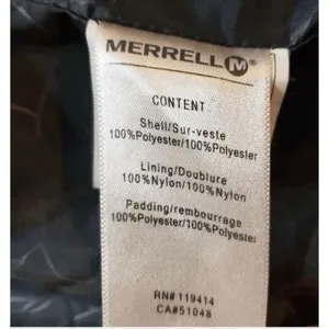 Merrell Grey Quilted Women Jacket Size XS Winter Puffer Zipper Drawstring Hem thumbnail 8