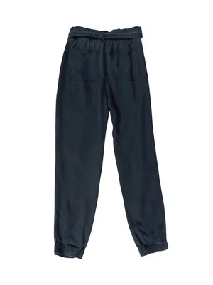 Abercrombie & Fitch Women’s S Navy Paperbag Jogger Pants Used Blue Lyocell thumbnail 9