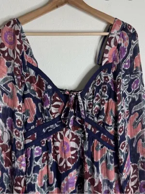 Boho Floral empire waist sweetheart neck dress from Pink Lily boutique thumbnail 8