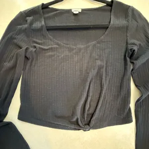 Garage Black Ribbed Crop Top thumbnail 3