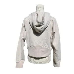 Lululemon Loungeful Cropped‎ Hoodie Spark Sweatshirt Size 6 Beige Shimmer Gold thumbnail 7