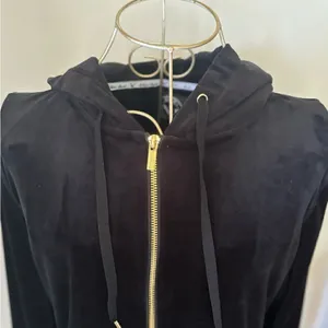 White Mark Velour Zip Up Hoodie Size L Black thumbnail 11