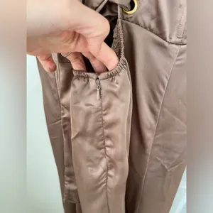 Show Me Your MuMu Taupe Satin Maxi Dress with Ruffle Hem thumbnail 9