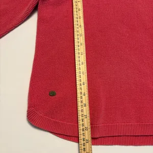 Lauren Ralph Lauren Funnel Neck Sweater Womens Large Pink Waffle Knit Drawstring thumbnail 6