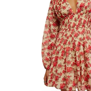 Free People‎ Keep You Mine Floral Printed Mini Dress Boho Long Sleeve Small thumbnail 3