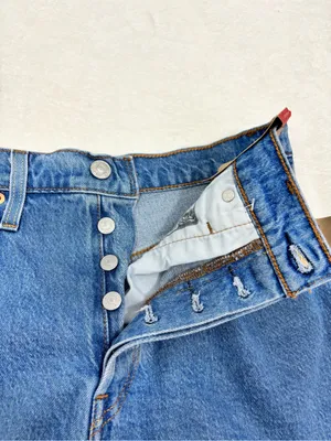 Levi's 501 Original Shorts High Rise Light Blue Denim Shorts size 27 NEW thumbnail 6