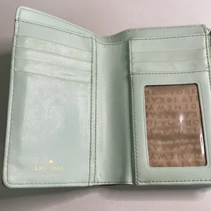 Kate Spade seaform green leather wallet thumbnail 4