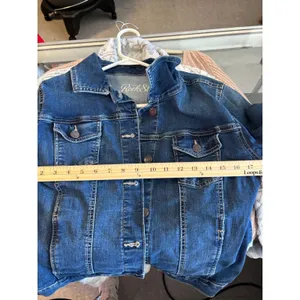 Old Navy The RockStar Denim Jacket Medium Wash Blue Stretch Trucker S/329261-07 thumbnail 8