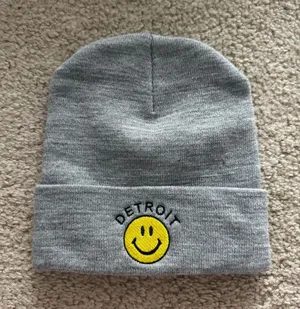 Detroit smiley beanie Gray thumbnail 1