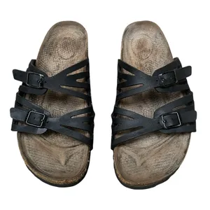 Birkenstock Granada Women's 8 Slides Sandals Size EU 39 Black Leather thumbnail 1