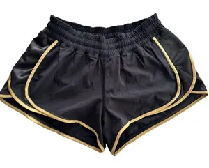 Lululemon Super Squad Short Black Gold Size 6 Run Gym 3" Gym Run Walk thumbnail 1