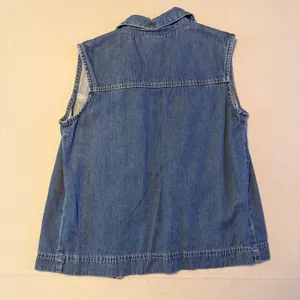 Coldwater Creek Tencel Blend Denim Trucker Vest Blue Sleeveless Women Size S thumbnail 8