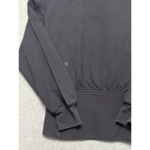 Lululemon Black Full Zip Balloon Sleeve Hooded Sweater Jacket 6 thumbnail 6