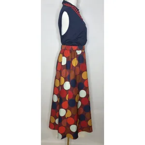 Kate Spade New York Polka Dot Midi Skirt XS Multi Color Elastic Waist A-Line thumbnail 4