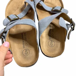 NEW White Mountain Gracie‎ Slide Light Blue Suede thumbnail 4