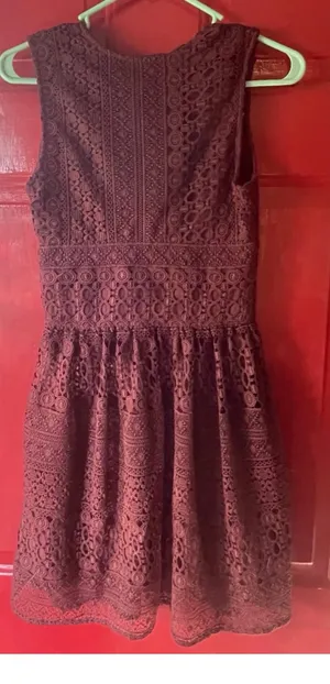 Abercrombie Burgundy Lace Dress Mini thumbnail 4