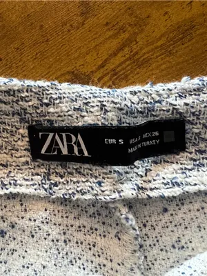 Zara Women’s Blue Textured Sailor Shorts thumbnail 7
