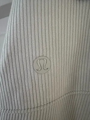 Lululemon Ribbed Softstreme Zip Leg Flared Pant in Bone NWOT thumbnail 9