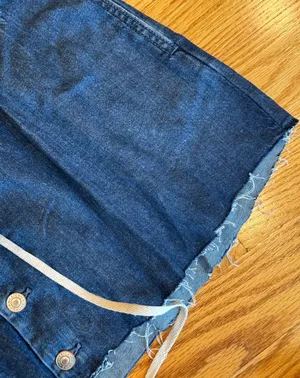 American Eagle AEO Denim Button Front Mini Skirt Lace up Western Country Jean 6 thumbnail 3