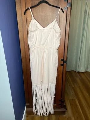 VENUS Fringe Dress Boho Festival Western Coastal Chic Midi Sundress Beachy M thumbnail 4