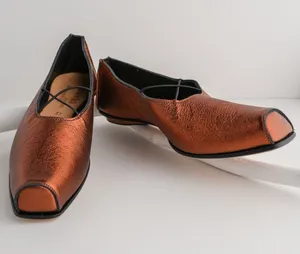 CYDWOQ Stage Flat Leather Mary Janes 36 Copper Art to Wear Shoes Handmade In USA thumbnail 1