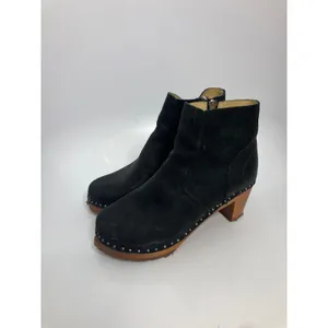 Troentorp black leather ankle Boots Women 38 Black Good Studded Clog casual thumbnail 4
