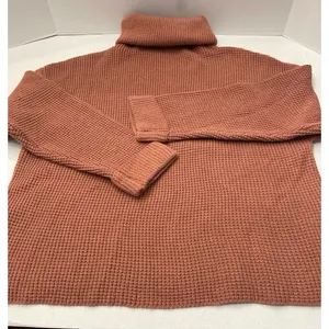 Women's Waffle Knit Turtleneck Sweater Size XL Terracotta thumbnail 4