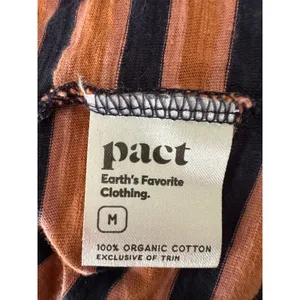 Pact Women's Size M Harvest Stripe Avery Dress‎ Organic Cotton Twist Back Earthy thumbnail 9