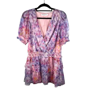 Amanda Uprichard Adriel Mini Cocktail Fairy Cotton Candy Wash‎ Ruffle Dress Sz M thumbnail 2