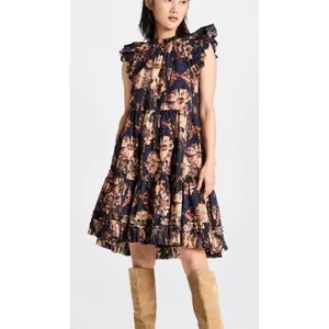 Ulla Johnson Joan Lupine Floral Ruffle Tiered Cotton Dress Size 2 thumbnail 5