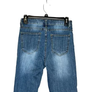 Unbranded Women's Jeans Distressed Frayed Hem Skinny Mid-Rise‎ Denim Blue Small thumbnail 7