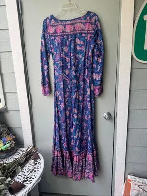 Arnhem Blue-Purple Floral Button Maxi Dress thumbnail 2