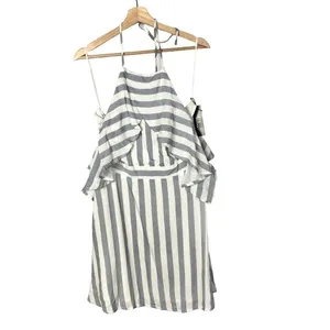Lulu's The Wind is Right Blue and White Striped Off-the-Shoulder‎ Dress XL thumbnail 3