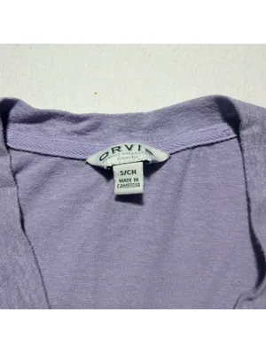 Orvis Women’s Small Heathered Lavender 3/4 Sleeve V-Neck Tunic Top thumbnail 3