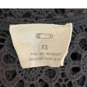 Pins‎ And Needles Womens Crochet Romantic Lace Shell Top XS Brown Indie Festival thumbnail 6