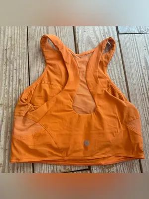Lululemon Orange High-Neck Sports Bra Size 6 thumbnail 2
