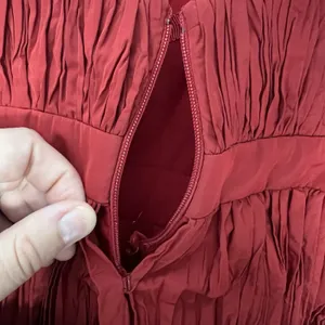 Alexis Size Large Marilou Crinkle Burgundy Red Mini Dress‎ NWT (Broken Zipper) thumbnail 9