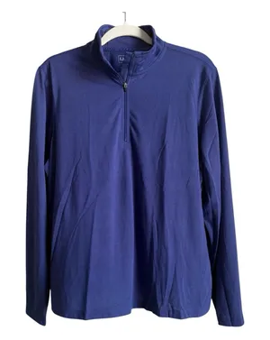 L.L. Bean Access Trail Pullover Quarter‎ Zip Women's XL Purple Top Minimalist thumbnail 1