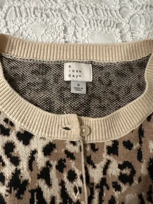 Cheetah print cardigan thumbnail 3